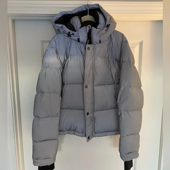 The Aritzia Super Puff Shorty in the Reflective Silver Color - Picture 2 of 5